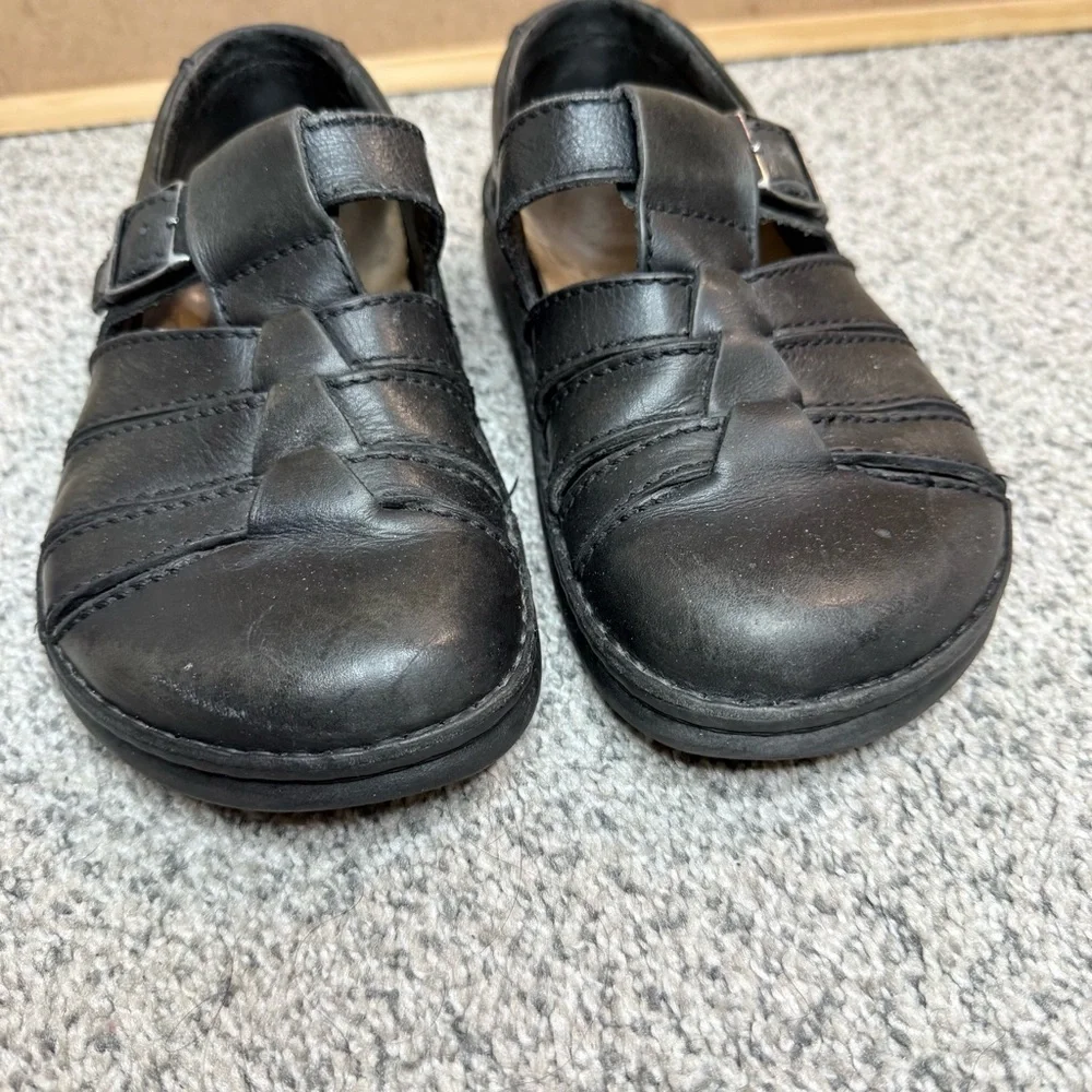 Footprints Birkenstock Black Leather Madeira Fisherman Sandal Women EU 37 US 6.5